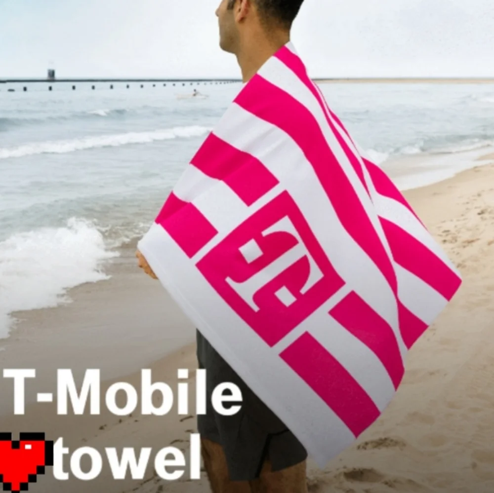COPY - T-Mobile Black Magenta White Beach Towel